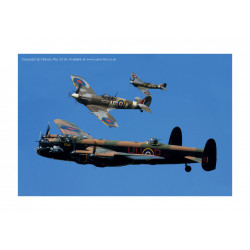 Lancaster Bomber and Spitfires
