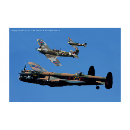 Lancaster Bomber and Spitfires
